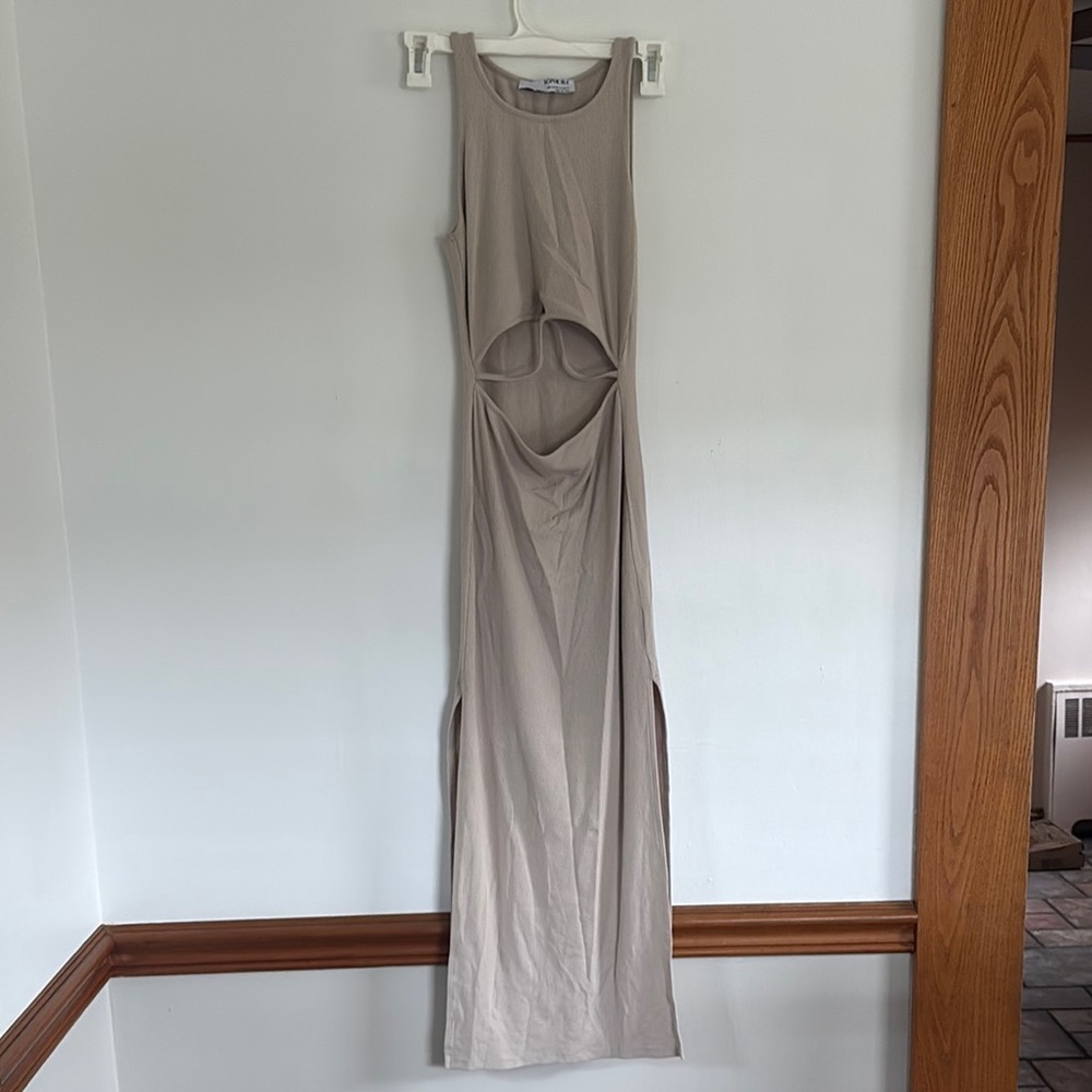 Sophie Rue Tan Cut Out Ruched Bodycon Dress - Picture 6 of 12